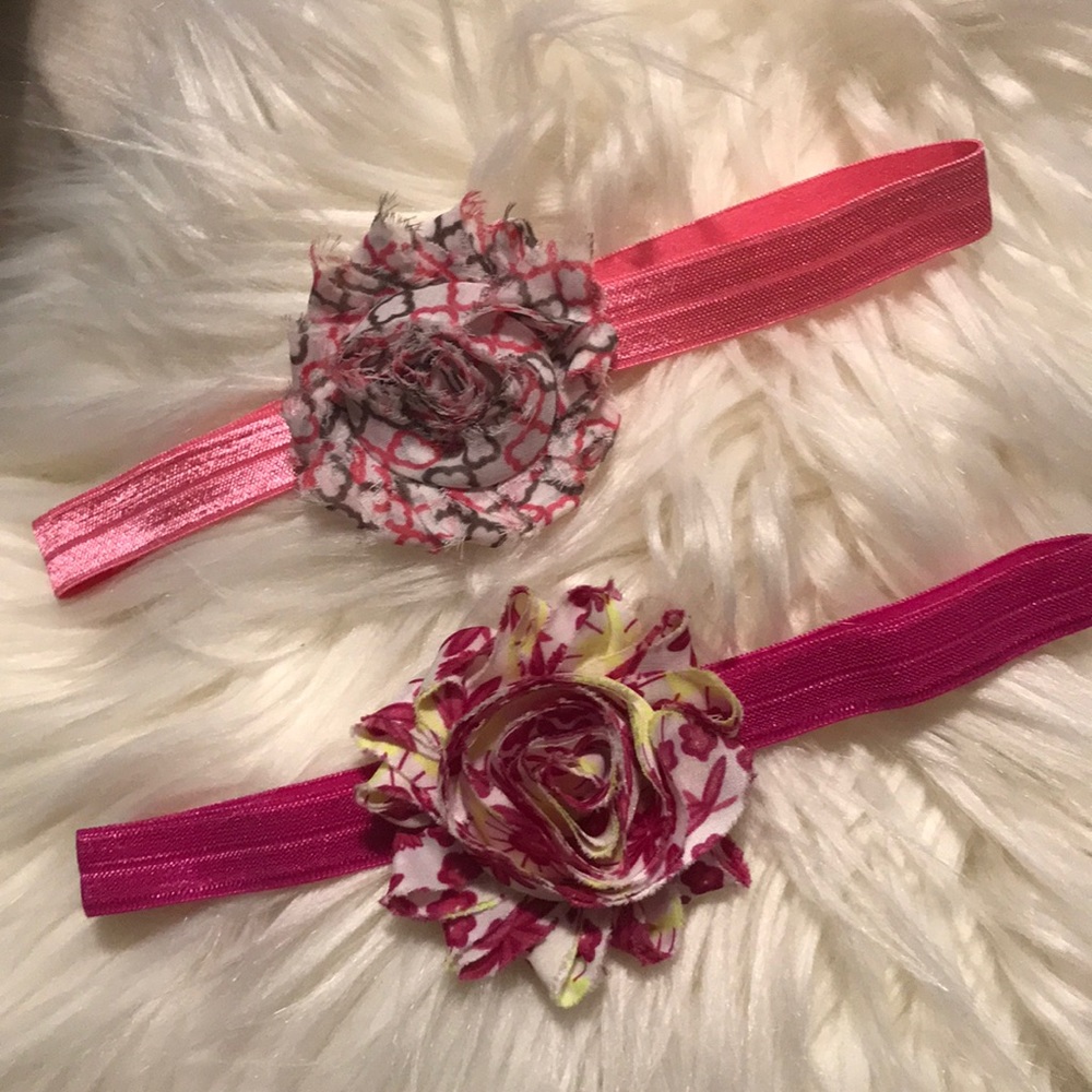 Infant girl stretch shabby chic headbands(2)